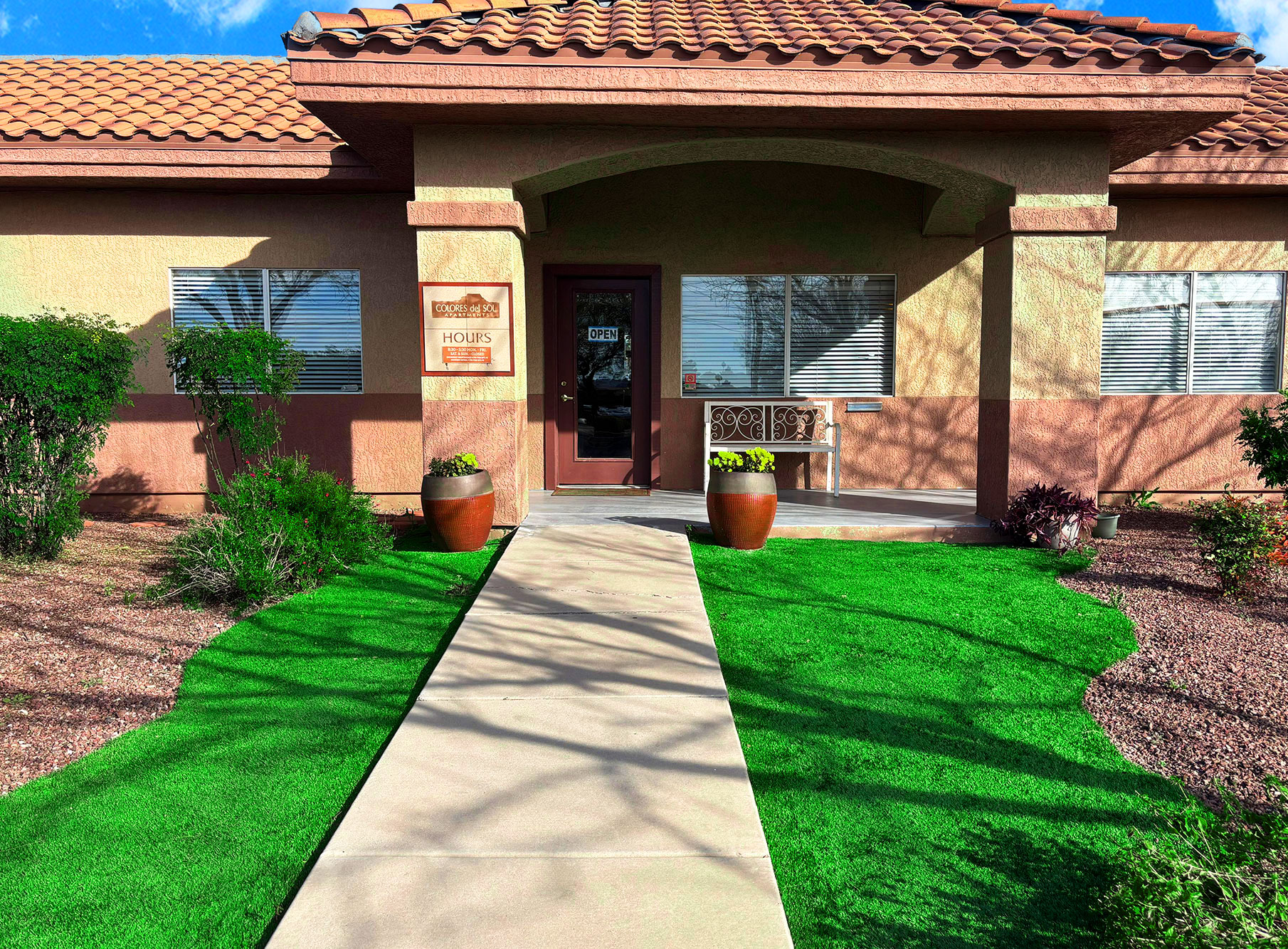 This image displays entrance marker photo of Colores Del Sol Apartments